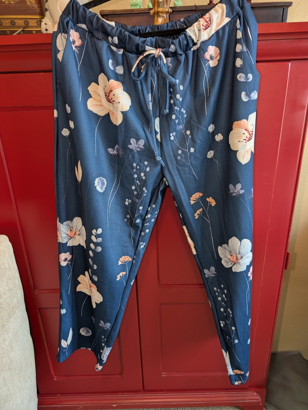 Navy Floral Drawstring Lounge Pants